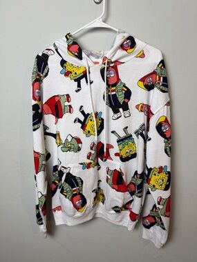 Nickelodeon SpongeBob Pattern Hoodie ~ Medium